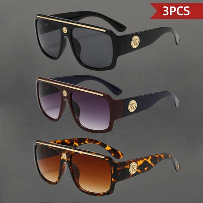 Sunglasses for Men - Polarized 3 Pack Retro Vintage UV400 Lightweight Frame Unisex Shades for - main product view