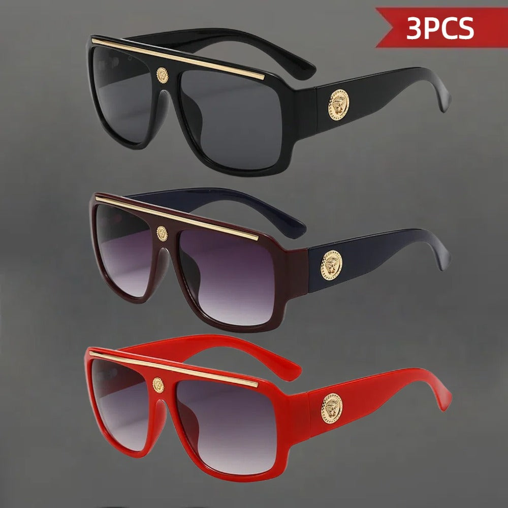 Sunglasses for Men - Polarized 3 Pack Retro Vintage UV400 Lightweight Frame Unisex Shades for - product detail view 5