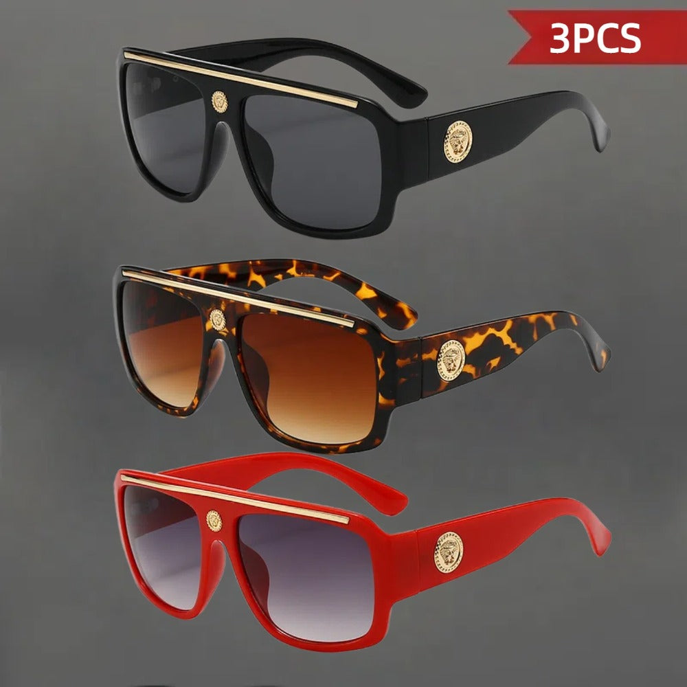 Sunglasses for Men - Polarized 3 Pack Retro Vintage UV400 Lightweight Frame Unisex Shades for - product detail view 10