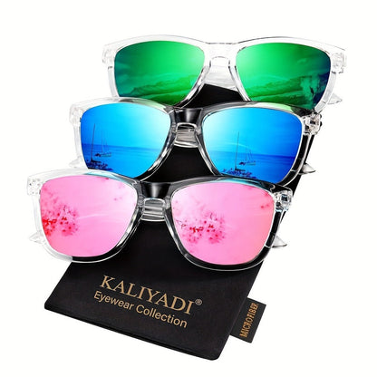 Sunglasses for Women - Polarized for 3 Pack Trendy Gradient Fashion Shades UV Protection - Ice - product detail view 17