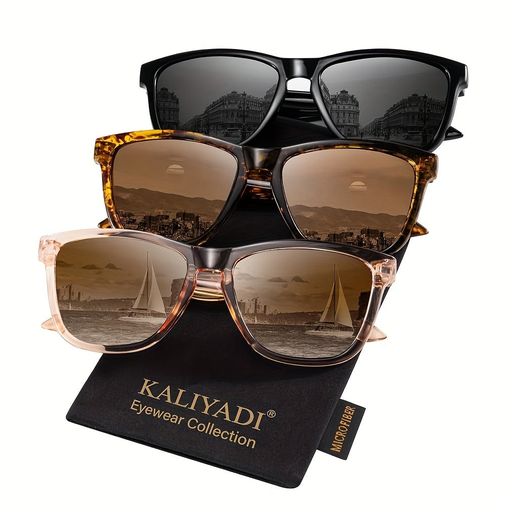 Sunglasses for Women - Polarized for 3 Pack Trendy Gradient Fashion Shades UV Protection - Ice - product detail view 39