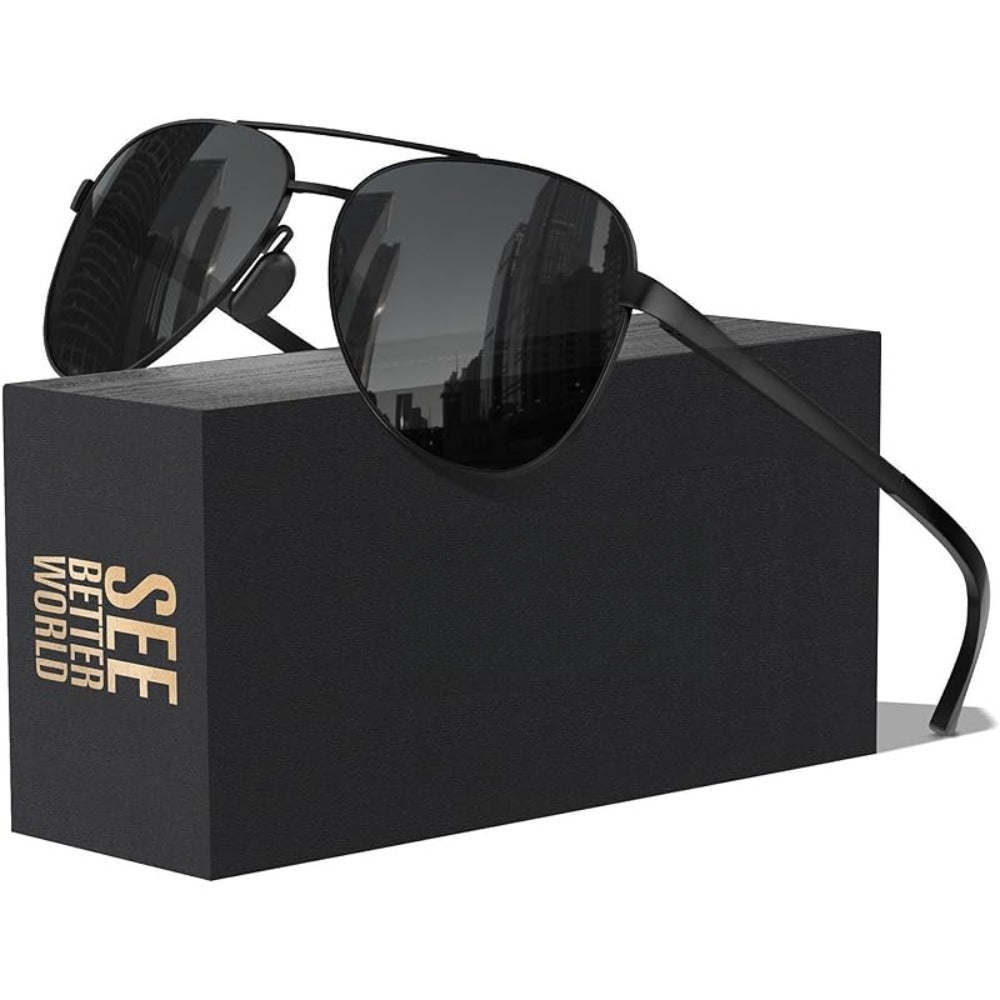 Sunglasses for Men - Polarized 59mm Unisex Mirrored & Non-Mirrored Driving Outdoor Eyewear for - product detail view 3