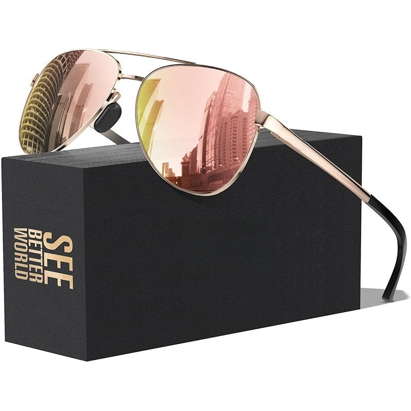 Sunglasses for Men - Polarized 59mm Unisex Mirrored & Non-Mirrored Driving Outdoor Eyewear for - product detail view 36