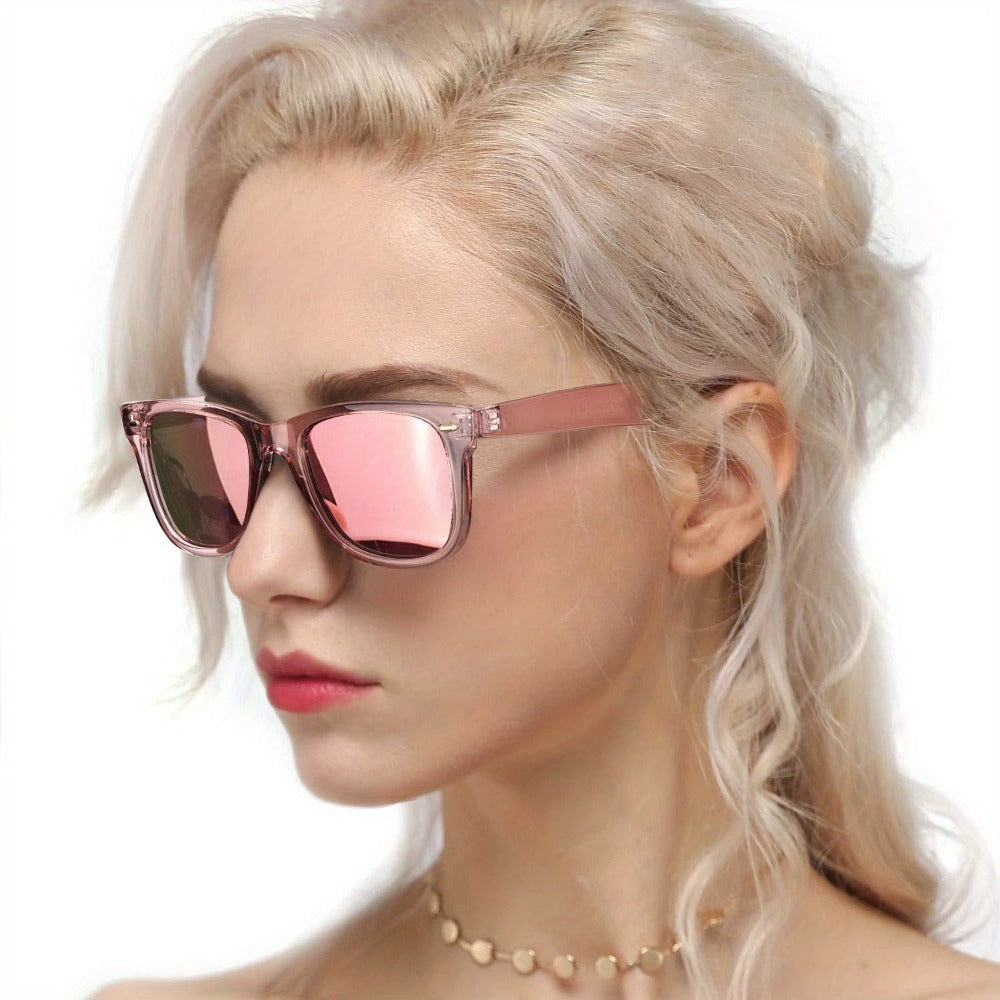 Sunglasses for Women - Polarized for , Anti-Glare Mirror Lenses, Trendy Fashion Shades with UV - product detail view 17