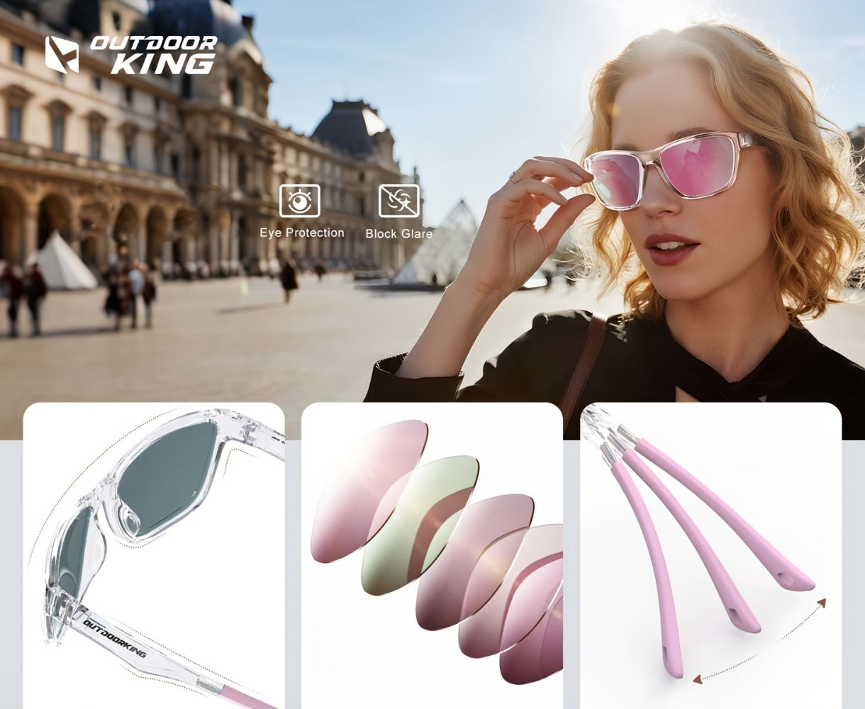 Sunglasses for Men - Polarized Women Lightweight Trendy Fashion Eyewear Pink Purple - product detail view 17