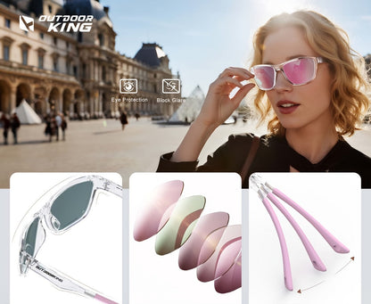 Sunglasses for Men - Polarized Women Lightweight Trendy Fashion Eyewear Pink Purple - product detail view 17