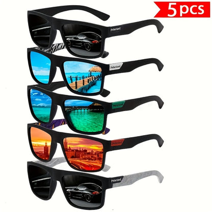 Sunglasses for Men - Polarized Set Couples 3 or 5 Pack - Retro Trendy PC Lens Metal Hinge - product detail view 3