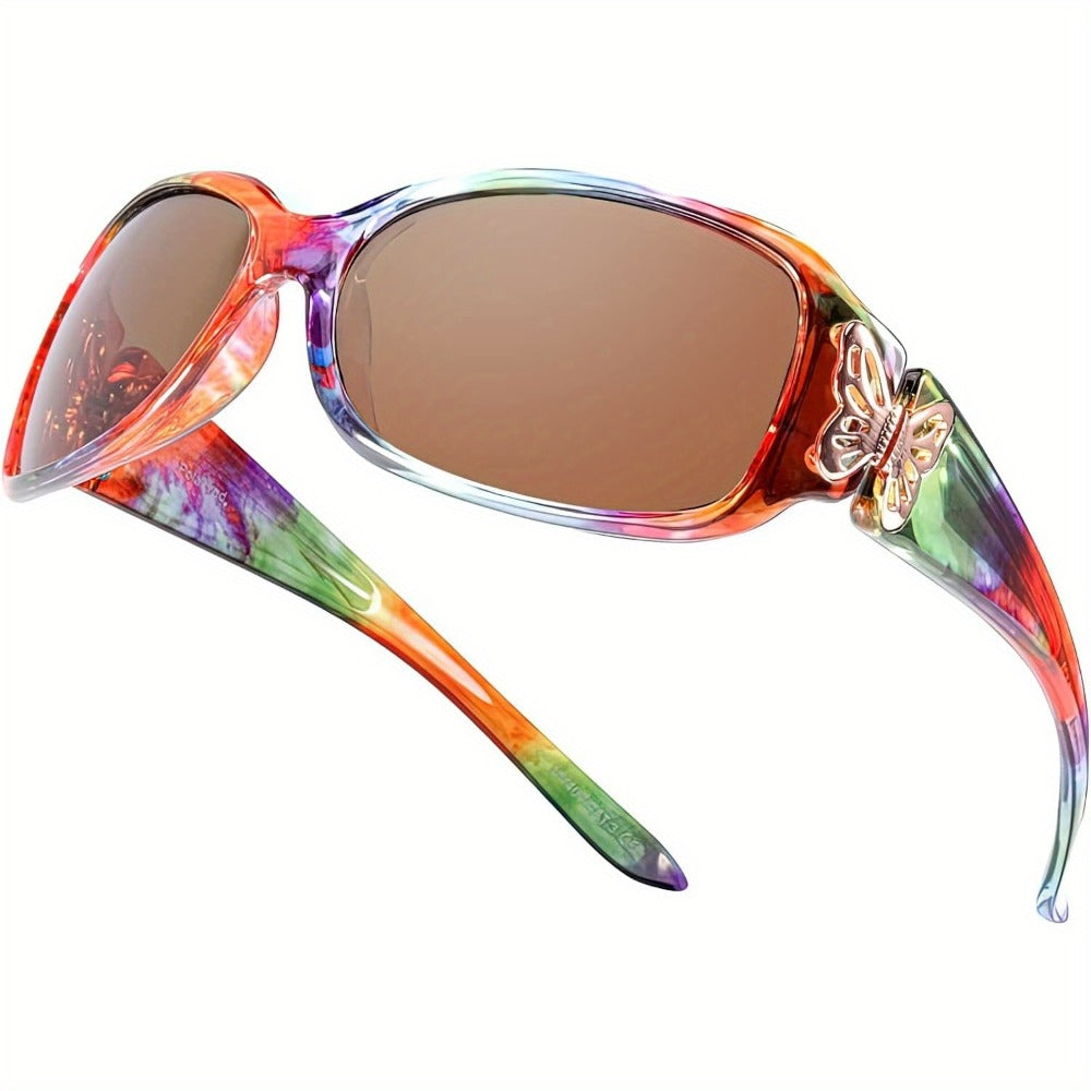 Sunglasses for Men - Polarized UV400 Butterfly Floral Wrap-Around Fashion Eyewear for & Women - product detail view 3