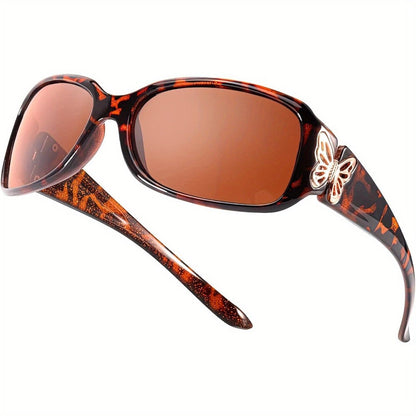Sunglasses for Men - Polarized UV400 Butterfly Floral Wrap-Around Fashion Eyewear for & Women - product detail view 4