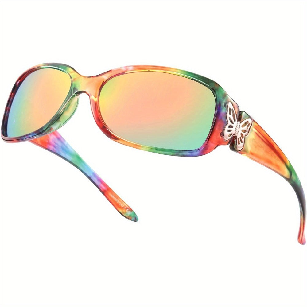Sunglasses for Men - Polarized UV400 Butterfly Floral Wrap-Around Fashion Eyewear for & Women - product detail view 16