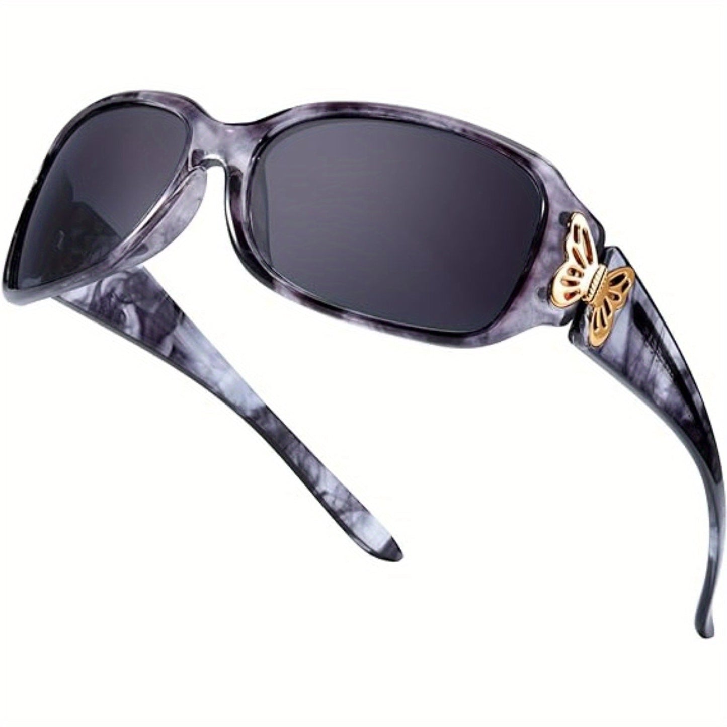 Sunglasses for Men - Polarized UV400 Butterfly Floral Wrap-Around Fashion Eyewear for & Women - product detail view 23
