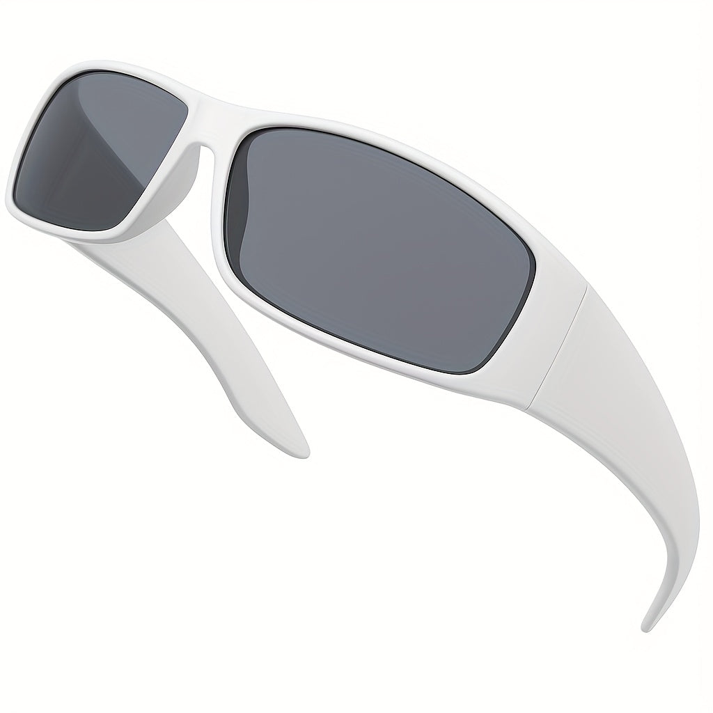 Sunglasses for Men - Polarized Wrap Around Super Dark Lens Lightweight Glossy Matte Frame Black - product detail view 27