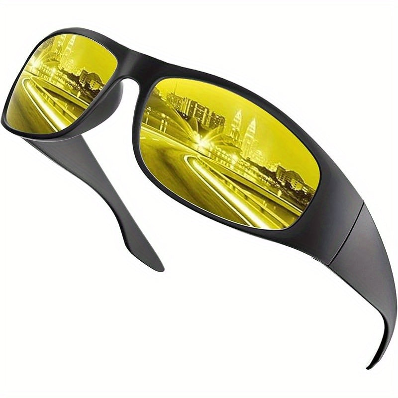 Sunglasses for Men - Polarized Wrap Around Super Dark Lens Lightweight Glossy Matte Frame Black - product detail view 28