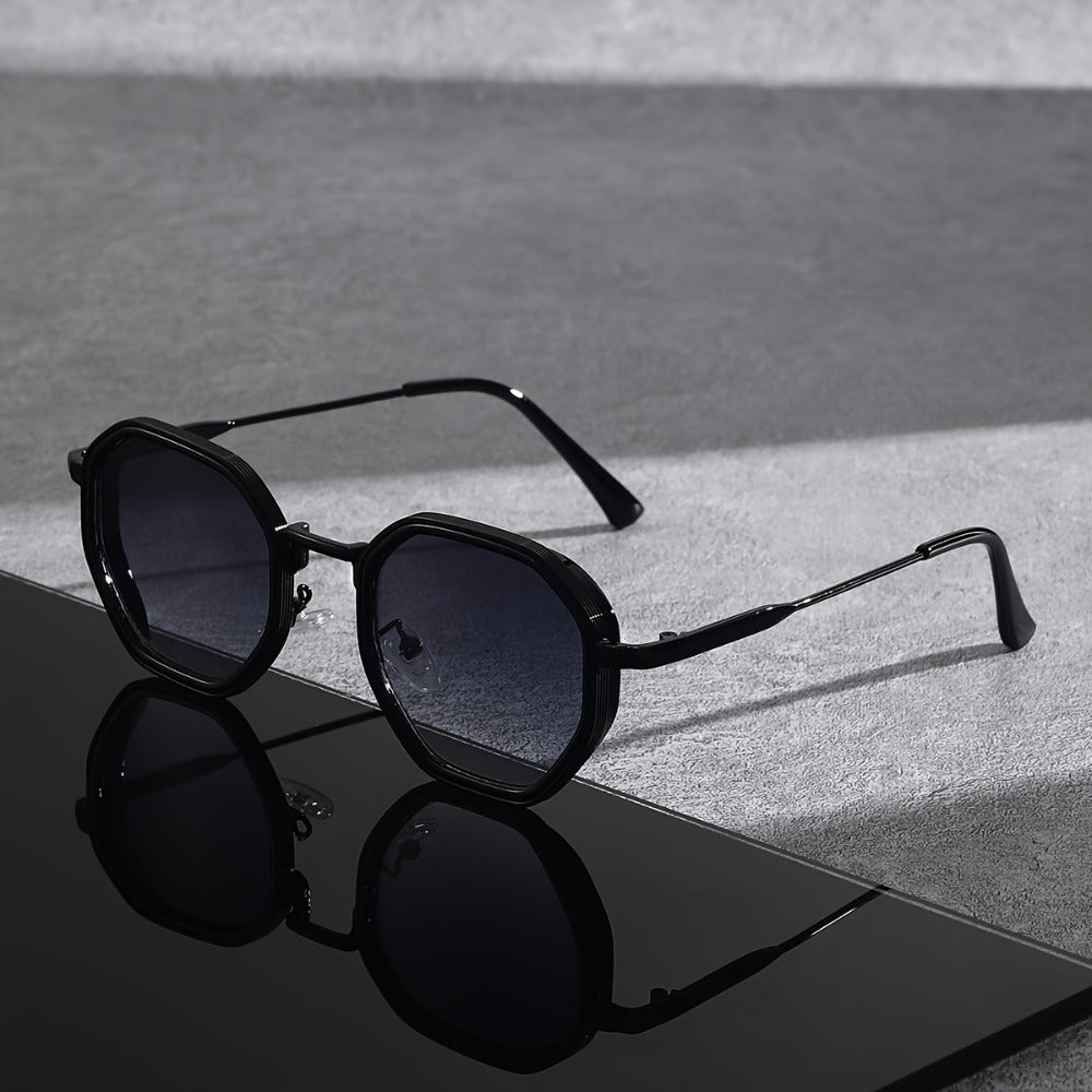 Sunglasses for Men - Polygonal for Women Geometric Frame Trendy Tinted Lenses Lightweight - product detail view 3