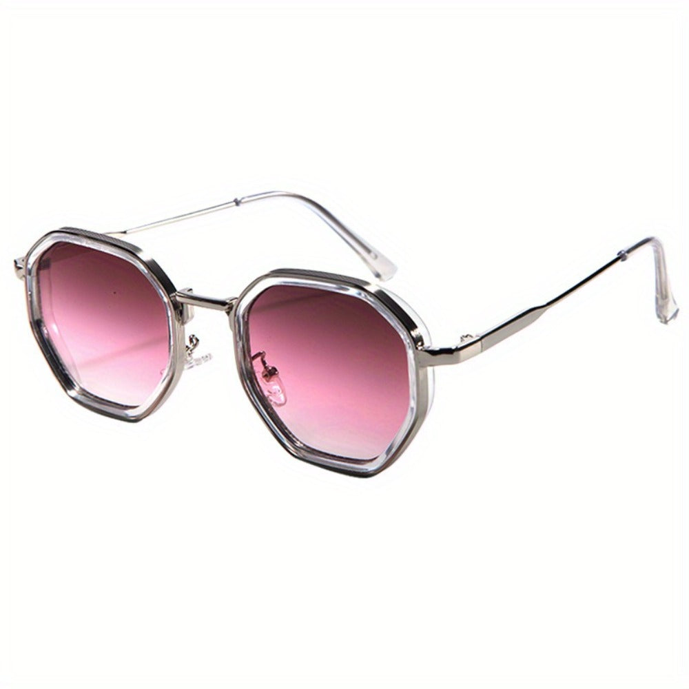Sunglasses for Men - Polygonal for Women Geometric Frame Trendy Tinted Lenses Lightweight - product detail view 5