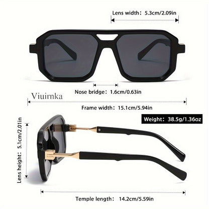 Sunglasses for Men - Retro Square UV400 Oversized Frame - Tortoiseshell Arms Unisex Fashion - product detail view 15