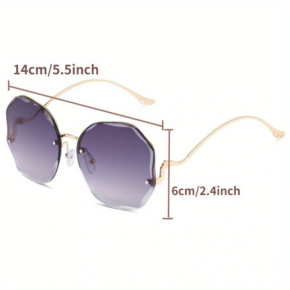 Sunglasses for Men - Rimless Glasses 3 Piece Set Frameless Metal Fashion Eyewear for Women - product detail view 6