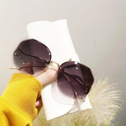 Sunglasses for Men - Rimless Glasses 3 Piece Set Frameless Metal Fashion Eyewear for Women - product detail view 9
