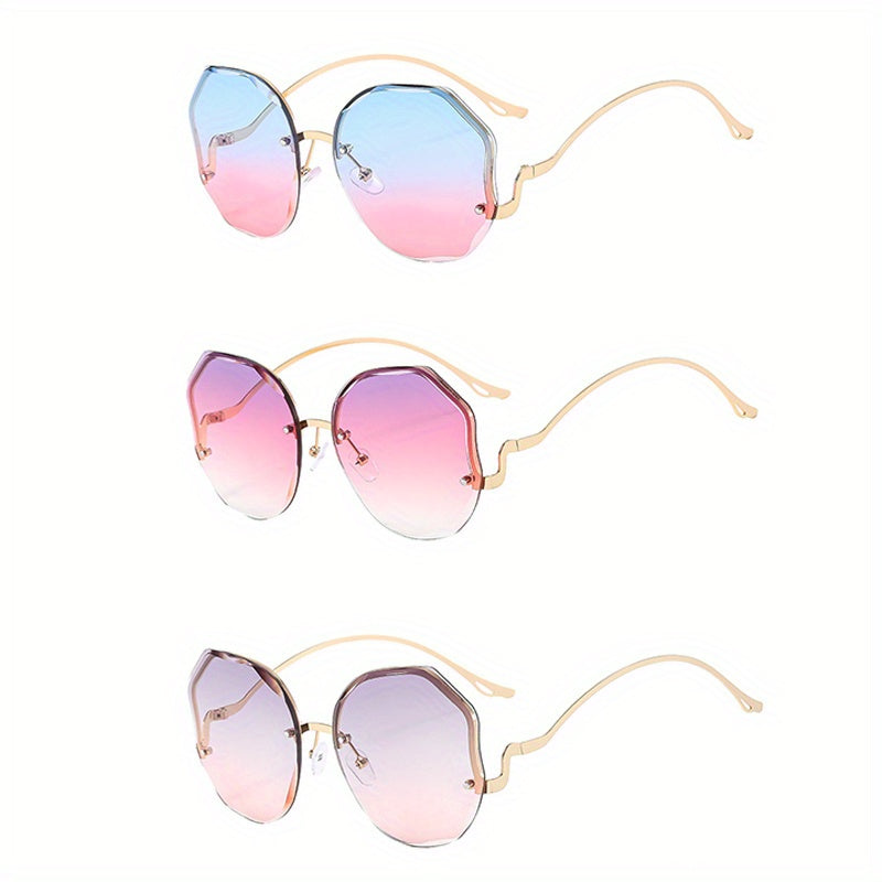 Sunglasses for Men - Rimless Glasses 3 Piece Set Frameless Metal Fashion Eyewear for Women - product detail view 19