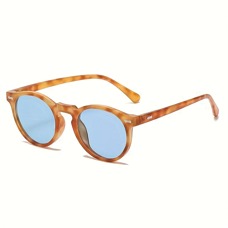 Sunglasses for Men - Round Polarized Acetate Frame UV400 Protection Vintage Unisex Anti-Glare - product detail view 8