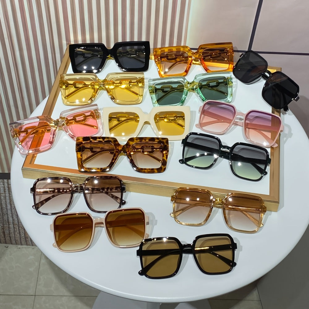 Sunglasses for Women - 's Set 14 Pack - Square Frame Tinted Lens Bulk Eyewear Minimalist PC - product detail view 2