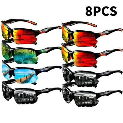 Sunglasses for Men - Sports Bulk Set 8 or 12 Pairs UV Protection True Color Coating Fashion - product detail view 2
