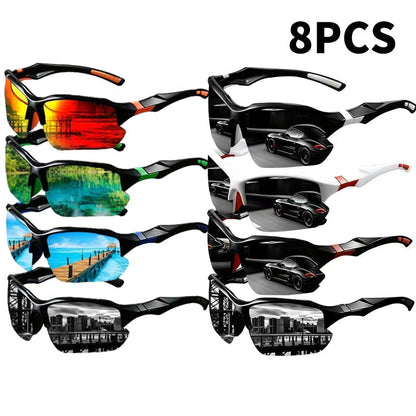 Sunglasses for Men - Sports Bulk Set 8 or 12 Pairs UV Protection True Color Coating Fashion - product detail view 6