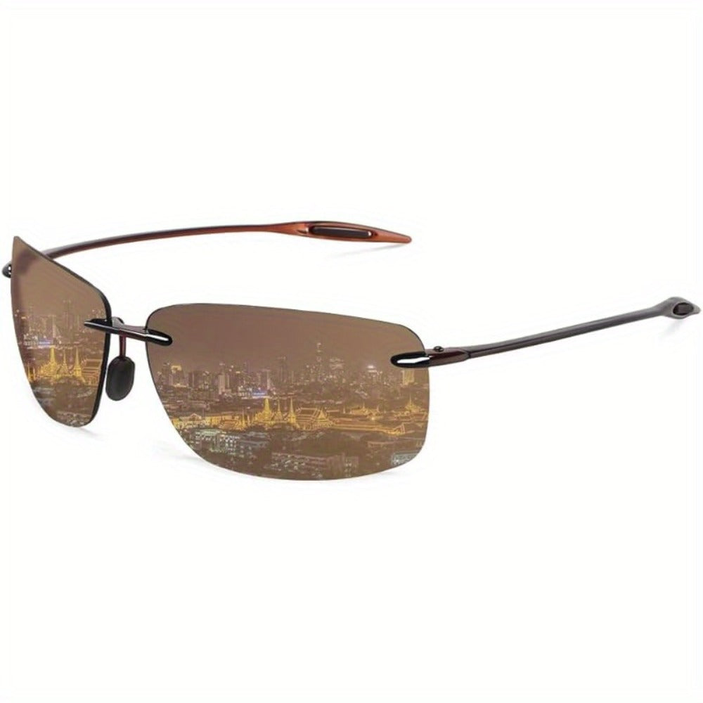 Sunglasses for Men - Sports Polarized TR90 Rimless - UV400 Lightweight Frameless Women Running - product detail view 7