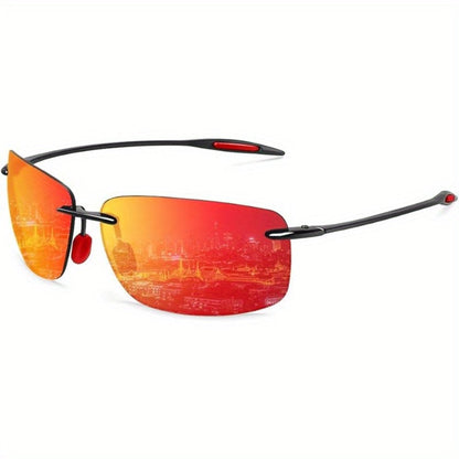Sunglasses for Men - Sports Polarized TR90 Rimless - UV400 Lightweight Frameless Women Running - product detail view 9