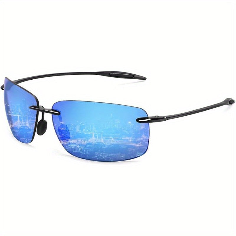 Sunglasses for Men - Sports Polarized TR90 Rimless - UV400 Lightweight Frameless Women Running - product detail view 18