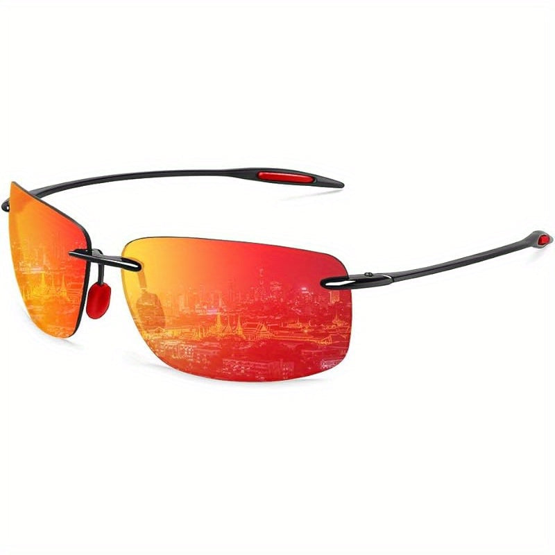 Sunglasses for Men - Sports Polarized TR90 Rimless - UV400 Lightweight Frameless Women Running - product detail view 20