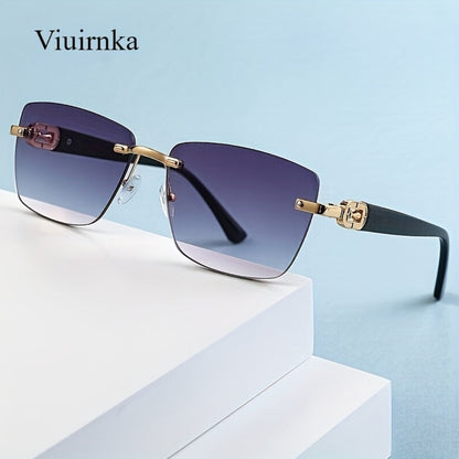 Sunglasses for Men - Square Frameless Glasses for Women , Trendy Unisex Fashion Eyewear with - product detail view 4