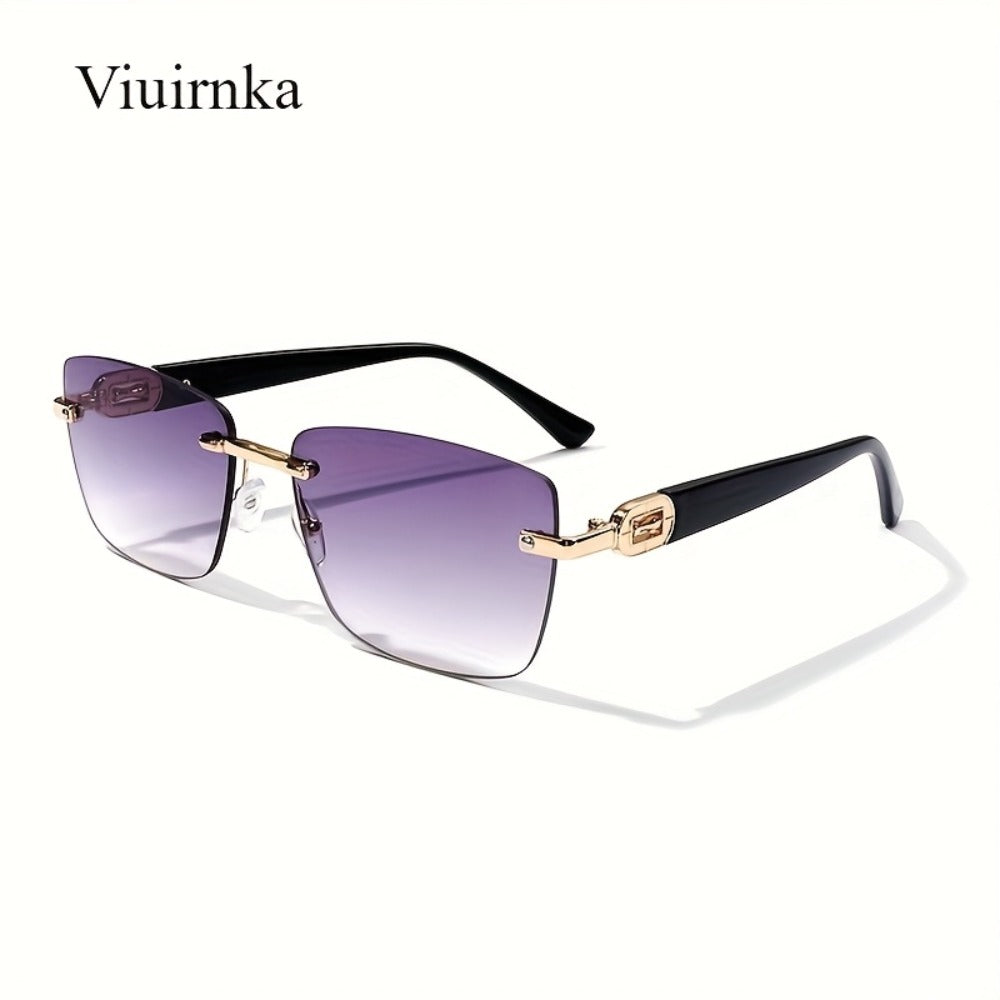 Sunglasses for Men - Square Frameless Glasses for Women , Trendy Unisex Fashion Eyewear with - product detail view 7