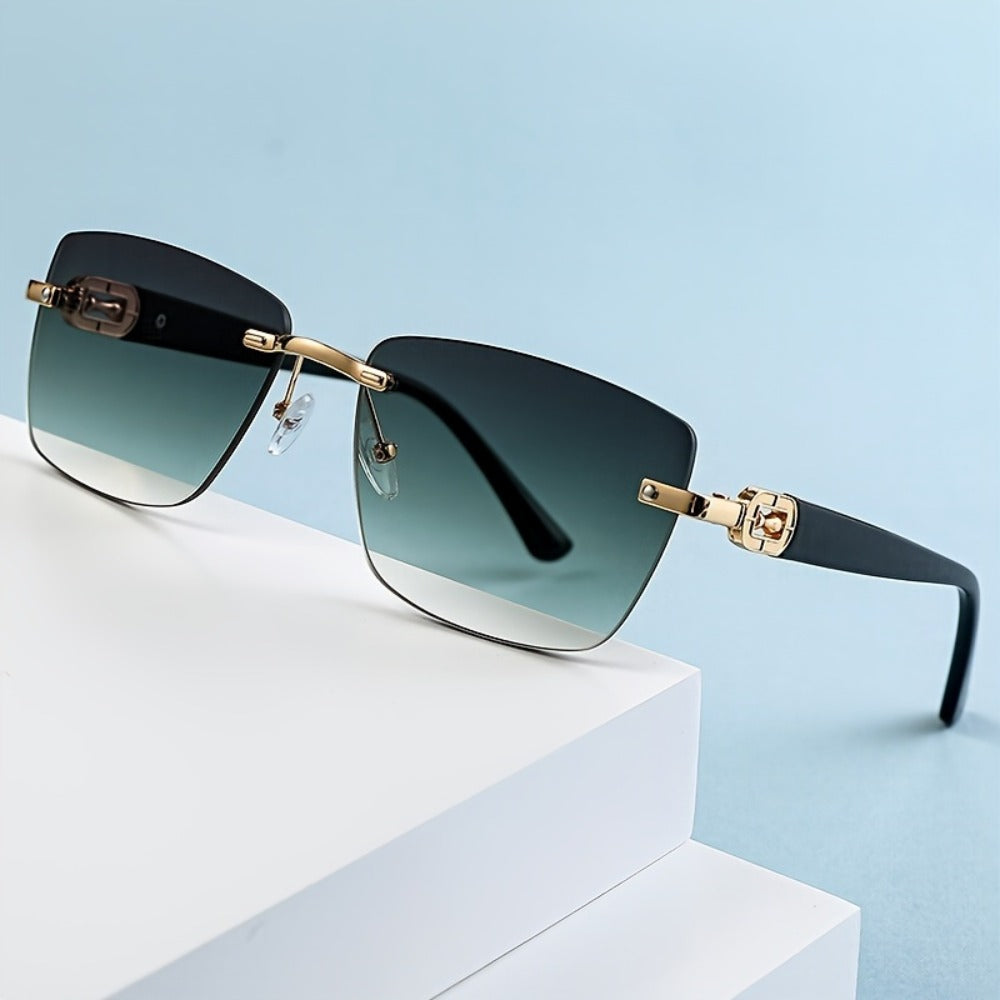 Sunglasses for Men - Square Frameless Glasses for Women , Trendy Unisex Fashion Eyewear with - product detail view 13