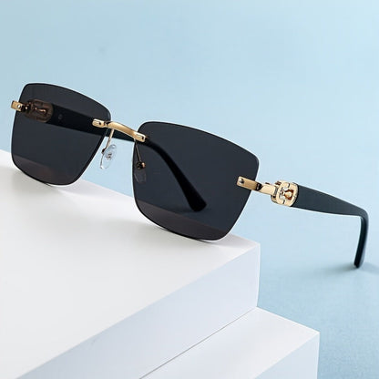 Sunglasses for Men - Square Frameless Glasses for Women , Trendy Unisex Fashion Eyewear with - product detail view 16
