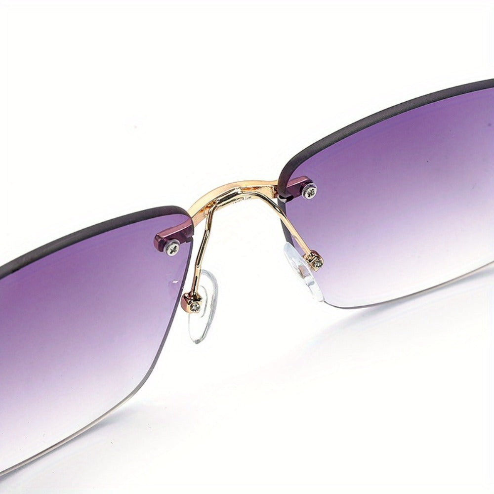 Sunglasses for Men - Square Frameless Glasses for Women , Trendy Unisex Fashion Eyewear with - product detail view 19
