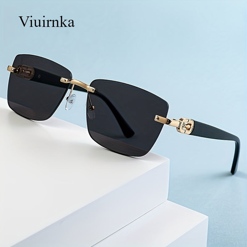 Sunglasses for Men - Square Frameless Glasses for Women , Trendy Unisex Fashion Eyewear with - product detail view 21