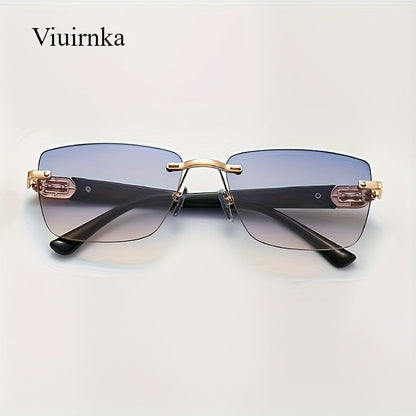 Sunglasses for Men - Square Frameless Glasses for Women , Trendy Unisex Fashion Eyewear with - product detail view 23