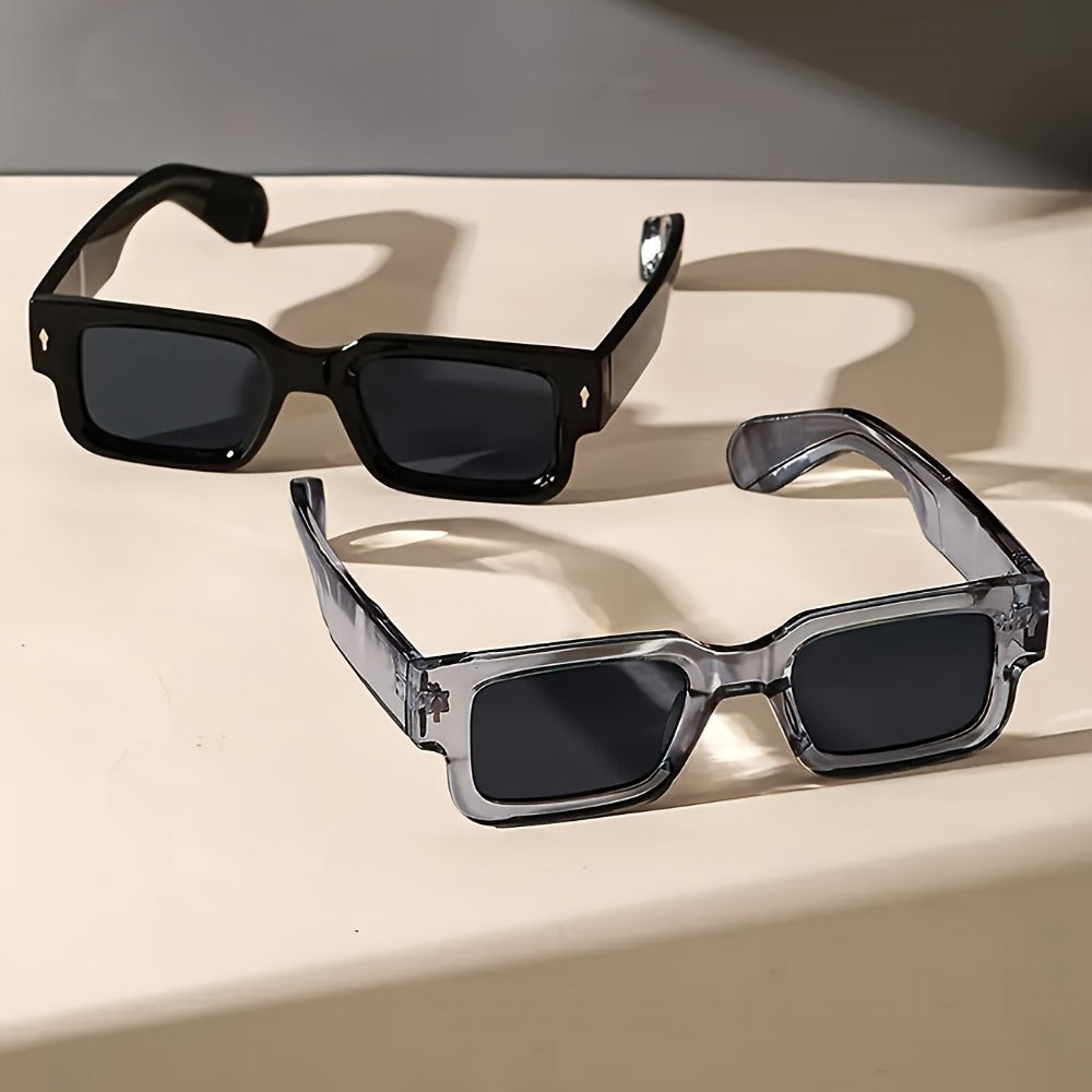 Sunglasses for Men - Square Glasses 2 Pack for & Women Chunky Bold Thick Frame Retro Y2K - product detail view 3