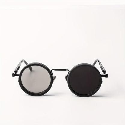 Sunglasses for Men - Steampunk Glasses Flip-Up Rotating Industrial Punk Dimming Spring Temple - product detail view 6