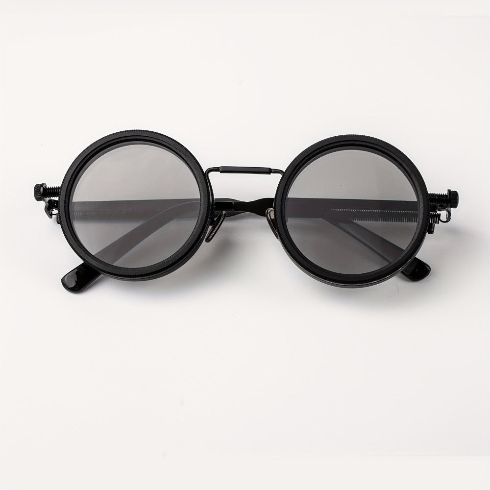 Sunglasses for Men - Steampunk Glasses Flip-Up Rotating Industrial Punk Dimming Spring Temple - product detail view 11
