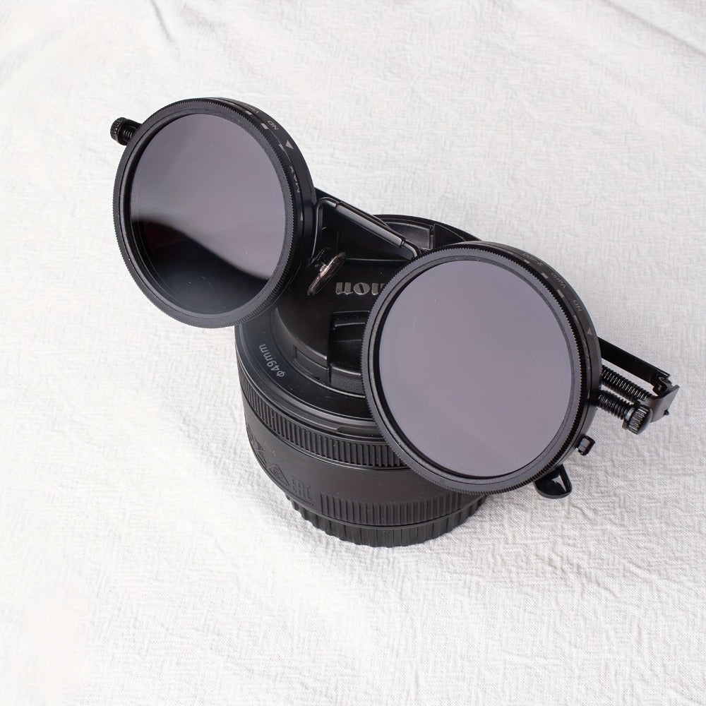 Sunglasses for Men - Steampunk Glasses Flip-Up Rotating Industrial Punk Dimming Spring Temple - product detail view 13