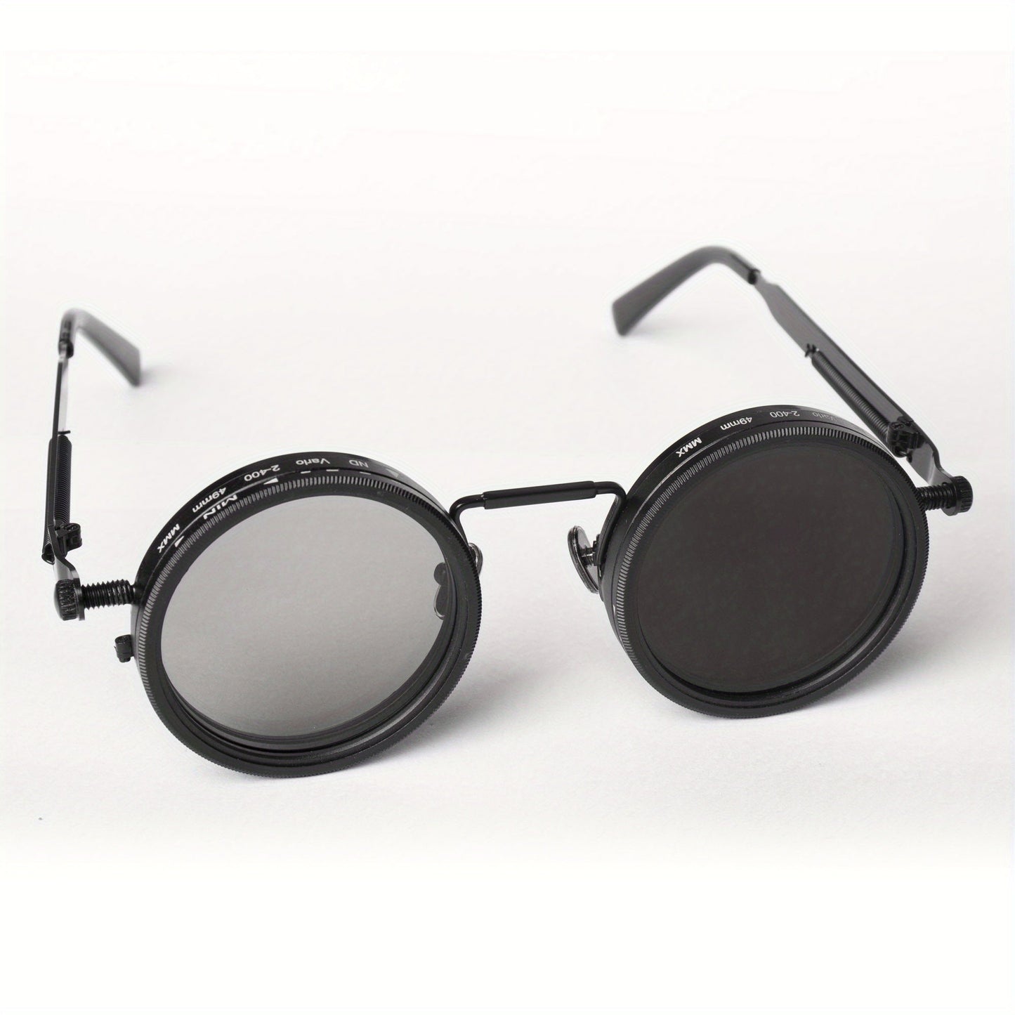 Sunglasses for Men - Steampunk Glasses Flip-Up Rotating Industrial Punk Dimming Spring Temple - product detail view 14