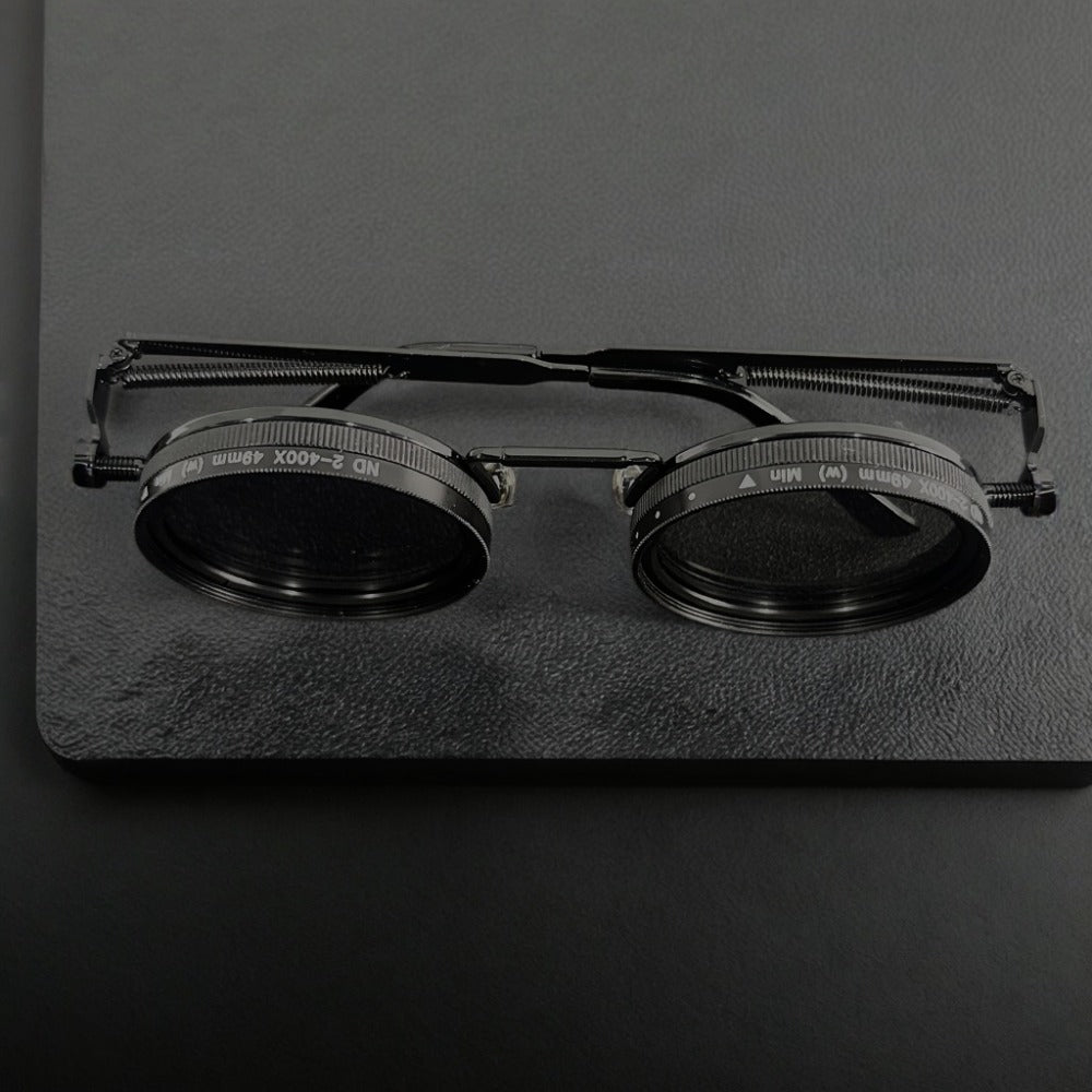 Sunglasses for Men - Steampunk Rotatable Flip-Up Lens UV400 Polarized - Vintage Round Goggles - product detail view 6