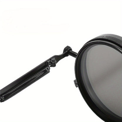 Sunglasses for Men - Steampunk Rotatable Flip-Up Lens UV400 Polarized - Vintage Round Goggles - product detail view 13