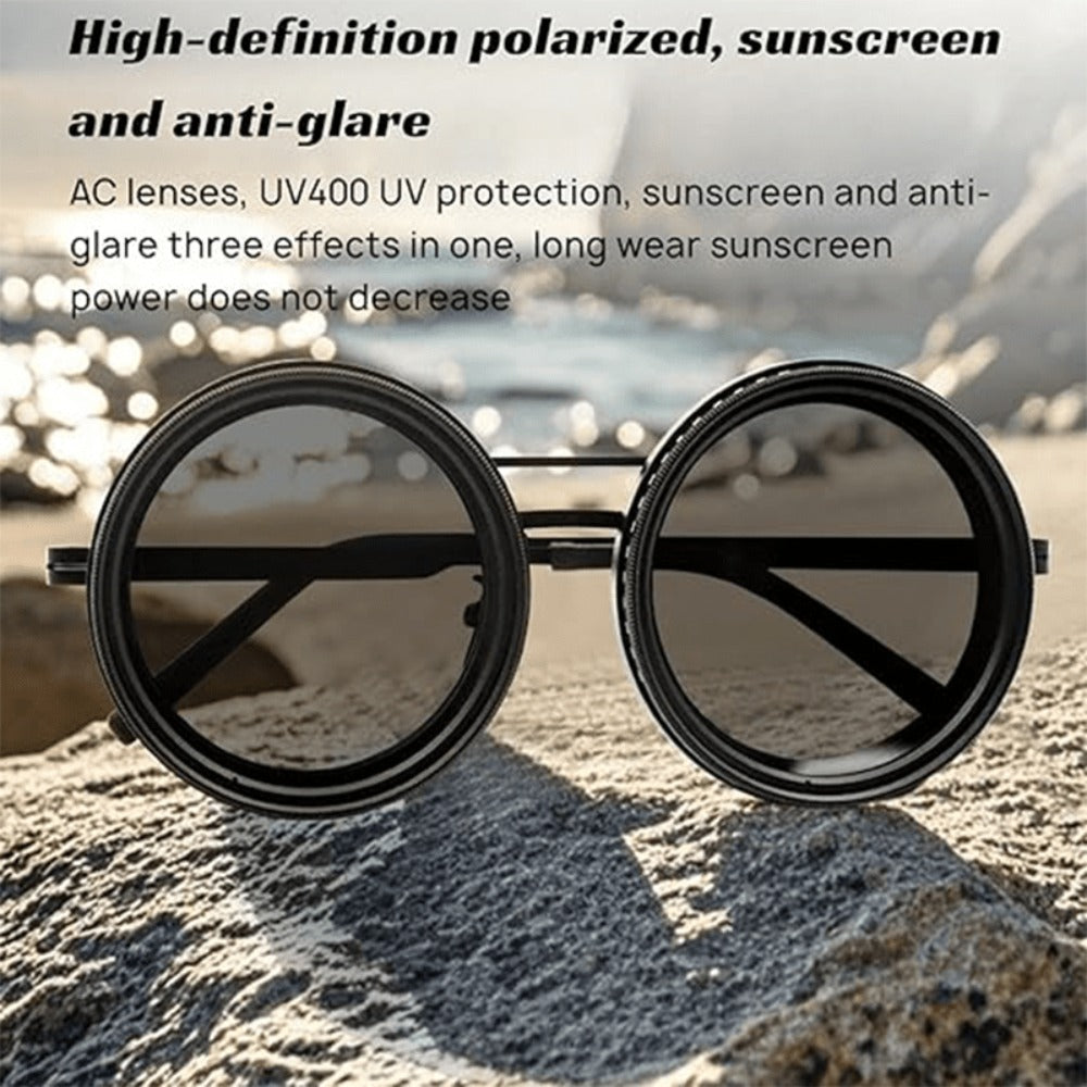 Sunglasses for Men - Steampunk Rotating Lens Glasses - Adjustable ND Mechanical Style Frame for - product detail view 16