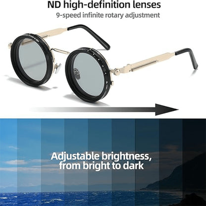 Sunglasses for Men - Steampunk Rotating Lens Glasses - Adjustable ND Mechanical Style Frame for - product detail view 17