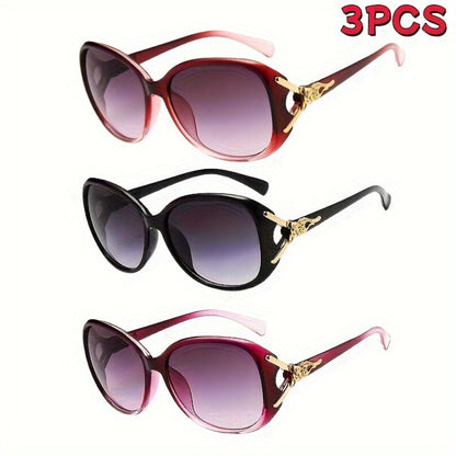 Sunglasses for Women - for UV Protection 3 Pack Trendy Anti-UV Fashion Eyewear Set Lightweight - main product view