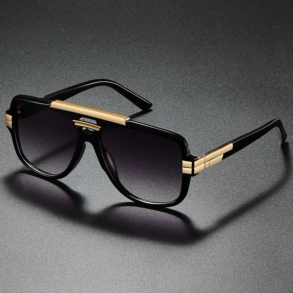 Sunglasses for Men - Vintage Retro Glasses Full Rim Zinc Alloy Frame PC Polycarbonate Lenses - main product view