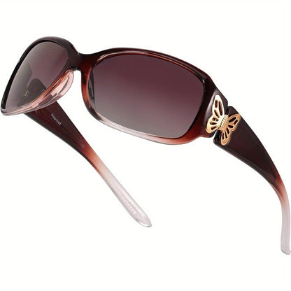 Sunglasses for Women - Wrap Around for , Polarized Butterfly Decor Fashion Glasses with UV - product detail view 12